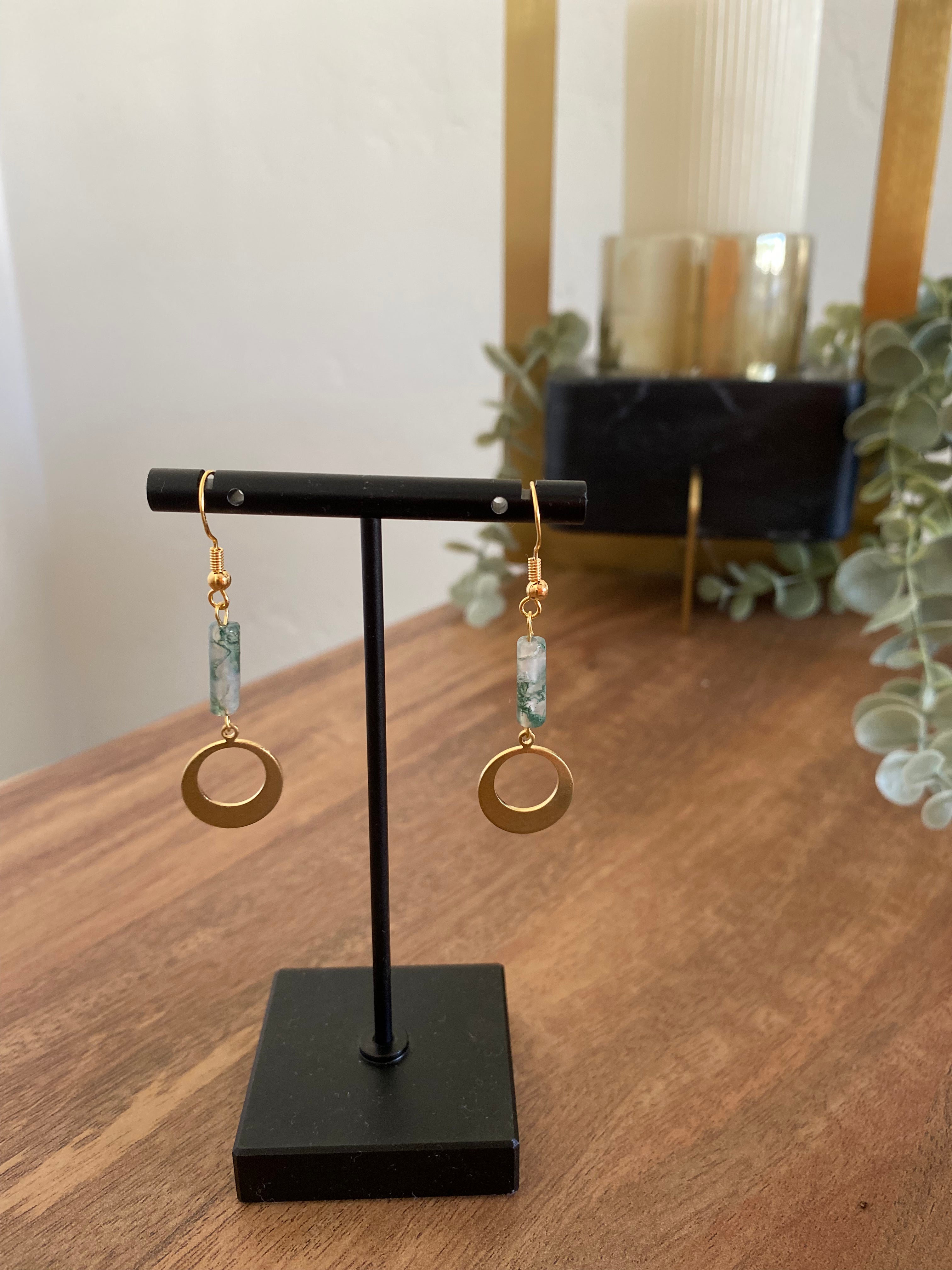 Moss Agate Mimi Earrings